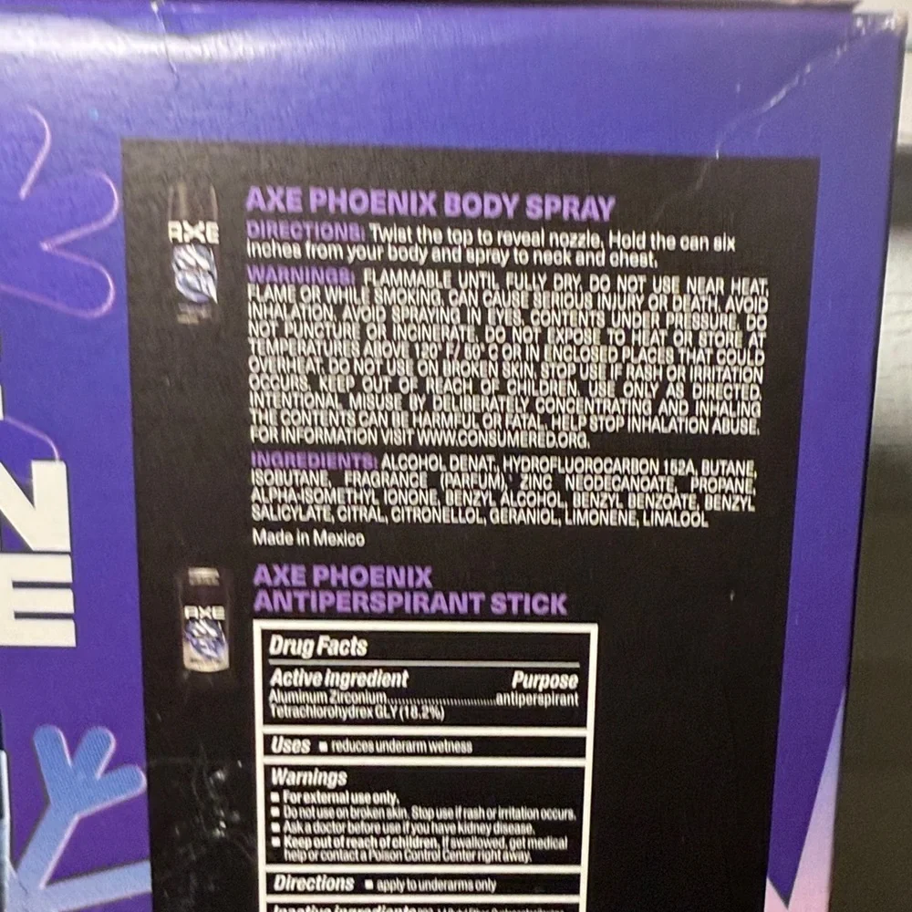 NEW! Axe Phoenix Men's Body Care 3 Piece Set Body Wash, Deodorant, Spray